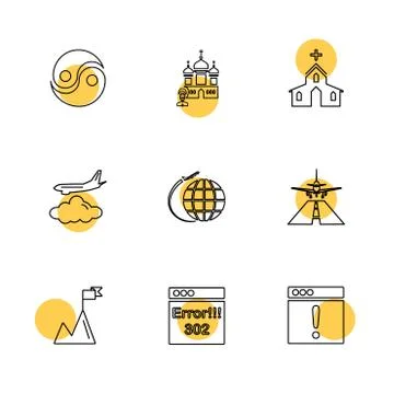 Religion , networks , user interface , web , eps icons set vector Illustrazione stock