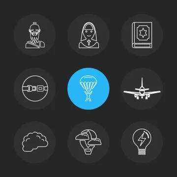 Religion , networks , user interface , web , eps icons set vector Illustrazione stock