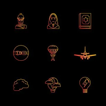 Religion , networks , user interface , web , eps icons set vector Stock Illustration