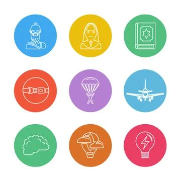 Religion , networks , user interface , web , eps icons set vector Ilustración de archivo