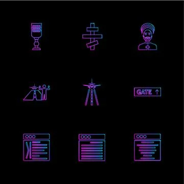 Religion , networks , user interface , web , eps icons set vector Stock Illustration