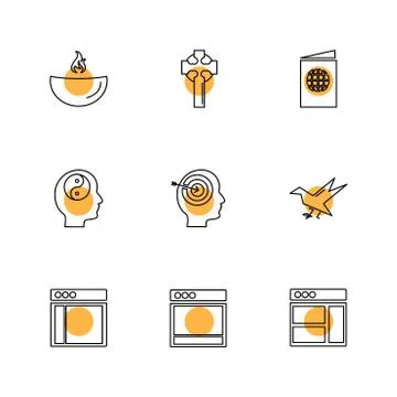 Religion , networks , user interface , web , eps icons set vector Ilustración de archivo