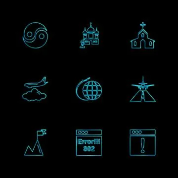 Religion , networks , user interface , web , eps icons set vector Illustrazione stock