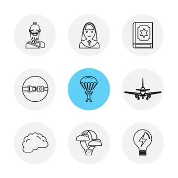 Religion , networks , user interface , web , eps icons set vector Stock Illustration