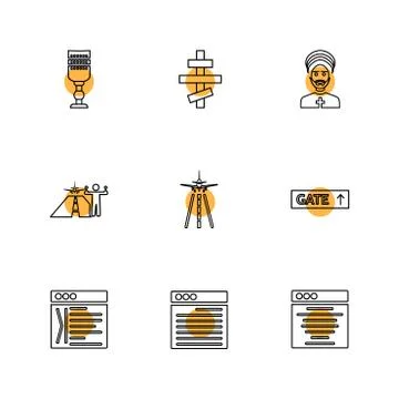 Religion , networks , user interface , web , eps icons set vector Illustrazione stock