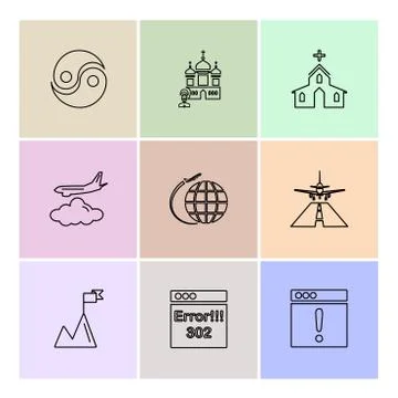 Religion , networks , user interface , web , eps icons set vector Illustrazione stock