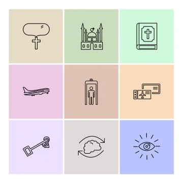 Religion , networks , user interface , web , eps icons set vector Ilustración de archivo