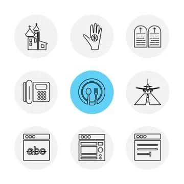 Religion , networks , user interface , web , eps icons set vector 스톡 일러스트