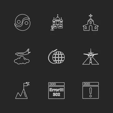 Religion , networks , user interface , web , eps icons set vector Illustrazione stock