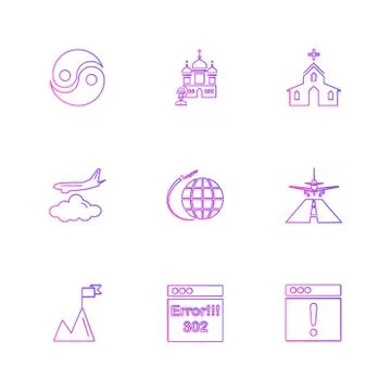 Religion , networks , user interface , web , eps icons set vector Ilustración de archivo