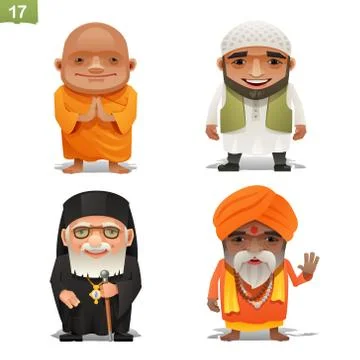 Religion professions set Stock Illustration