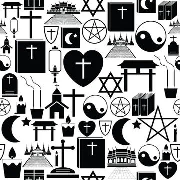 Religion seamless pattern background icon. Stock Illustration