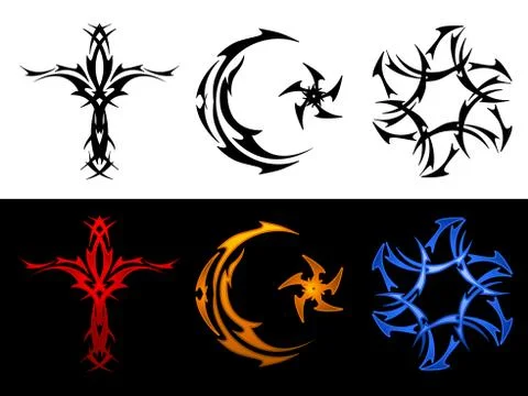 Religion tattoos Illustrazione stock