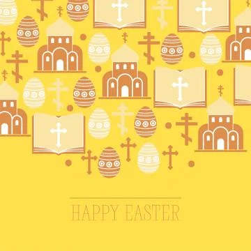 Religion vector pattern catholic church or cathedral and religious sings of Stock Illustration