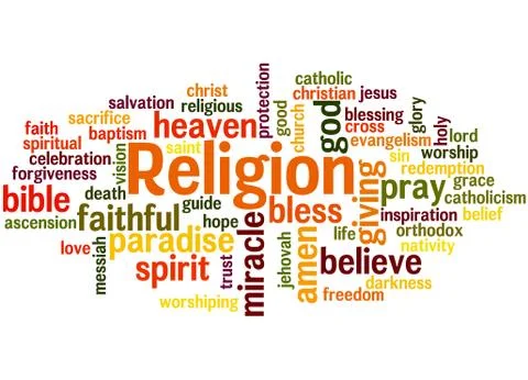 Religion word cloud concept Stockillustratie
