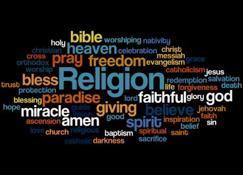 Religion word cloud concept 스톡 일러스트