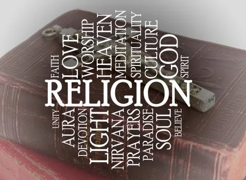 Religion word cloud 스톡 일러스트