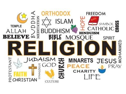 Religion word Stock Illustration