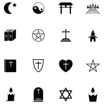 Religions icon set Stock Illustration