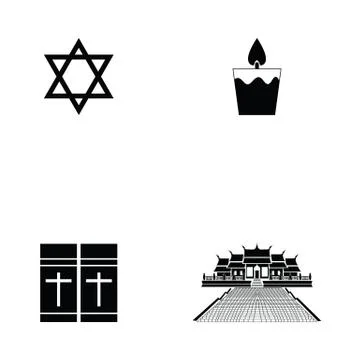 Religions icon set Stock Illustration