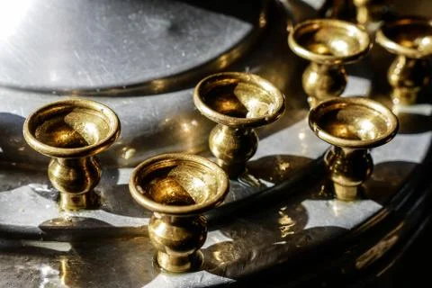 Religious attributes candlestick Stock Photos