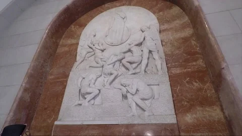 Religious Bas Relief inside Cathedral Basilica, Intramuros, Manila, Philippines Stock Footage 202155705