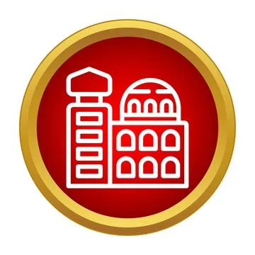 Religious building icon featuring a dome and minaret Ilustración de archivo