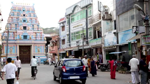 Religious Building in Puttaparthi Stock Footage 45618042