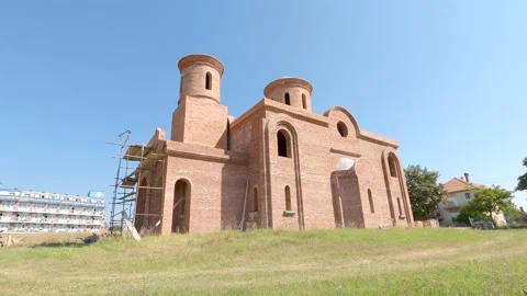 Religious building under construction Stock Footage 143645948