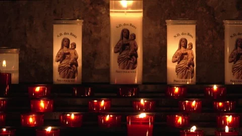Religious Candle Lights Moving Baux 3 Stock Footage 345258203