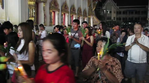 Religious ceremony in Buddhist temple Stock Footage 49770053