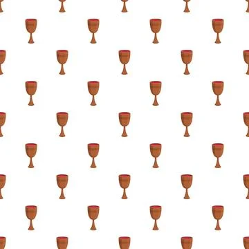 Religious chalice with wine seamless pattern background 스톡 일러스트