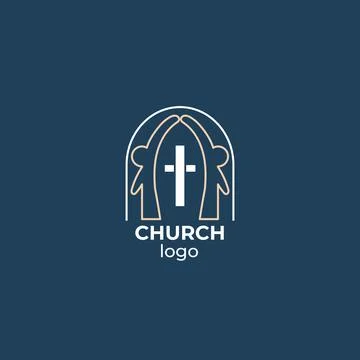 Religious community logo with christian elements for branding, friends formin Stock Illustration