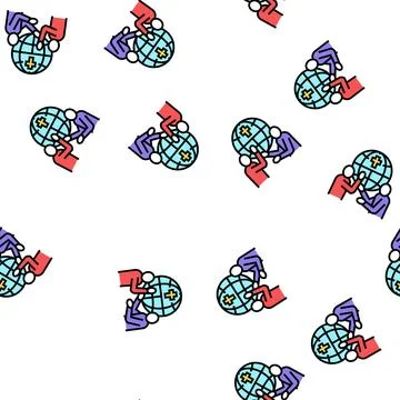 Religious conflicts social problem vector seamless pattern Stock Illustration