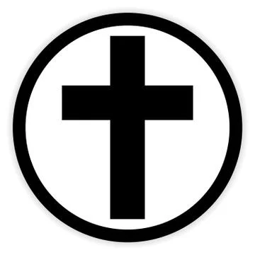 Religious cross button. Stock Illustration