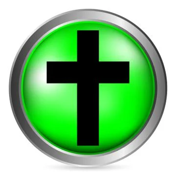 Religious cross button 스톡 일러스트