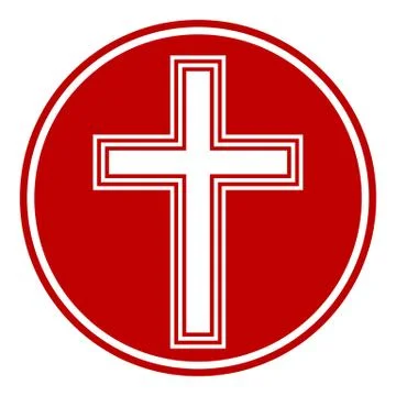 Religious cross button Stock Illustration