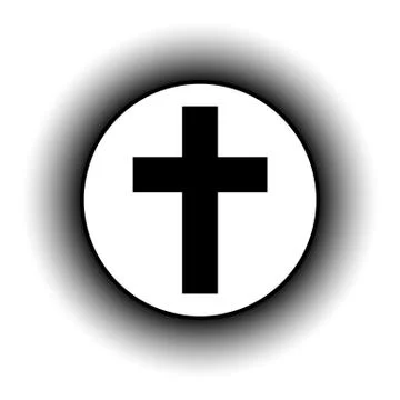 Religious cross button. Stock Illustration
