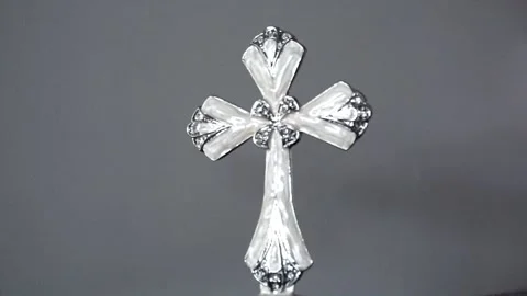 Religious Cross Out of Focus to In Focus Stock Footage 144386785