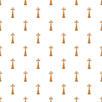 Religious cross symbol repeating pattern on white background Illustrazione stock