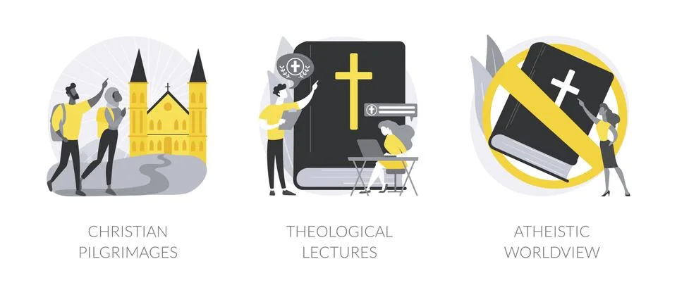 Religious doctrine abstract concept vector illustrations. Stock Illustration