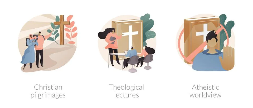Religious doctrine abstract concept vector illustrations. Stock Illustration