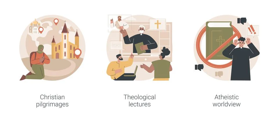 Religious doctrine abstract concept vector illustrations. Stock Illustration