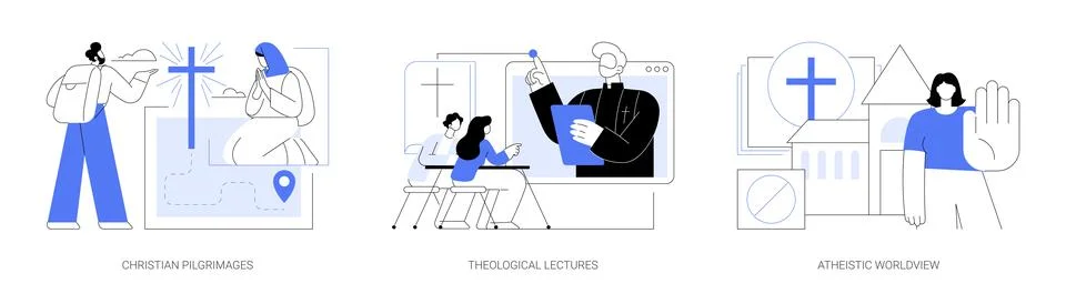 Religious doctrine abstract concept vector illustrations. Stock Illustration