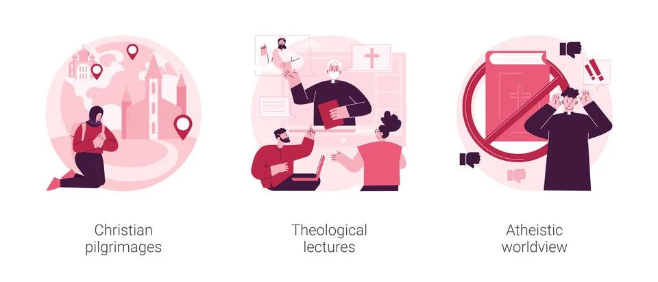 Religious doctrine abstract concept vector illustrations. Stock Illustration
