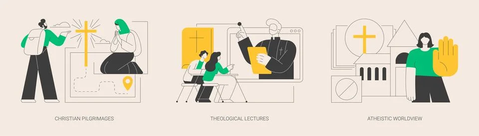 Religious doctrine abstract concept vector illustrations. Stock Illustration