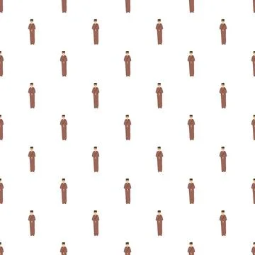 Religious figure repeating seamless pattern on white background Stock Illustration
