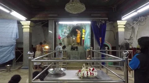 Religious hindu ceremony inside Temple cave, Batu caves, Kuala Lumpur, Malaysia Stock Footage 197316162
