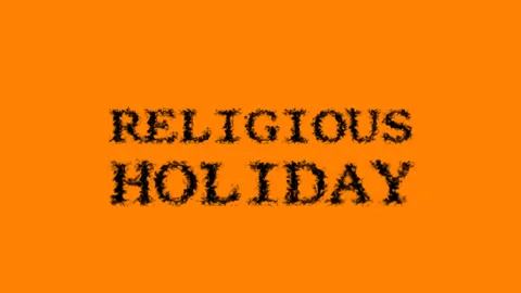 Religious Holiday smoke text effect orange isolated background Stock Footage 139624010