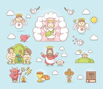 Religious icon set Stock Illustration